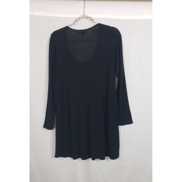 Eileen Fisher Sweater M Black 100% Merino Wool Long Sleeve Pullover Knit Casual - Picture 2 of 7